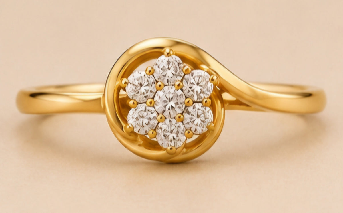 Diamond Bloom Swirl Ring