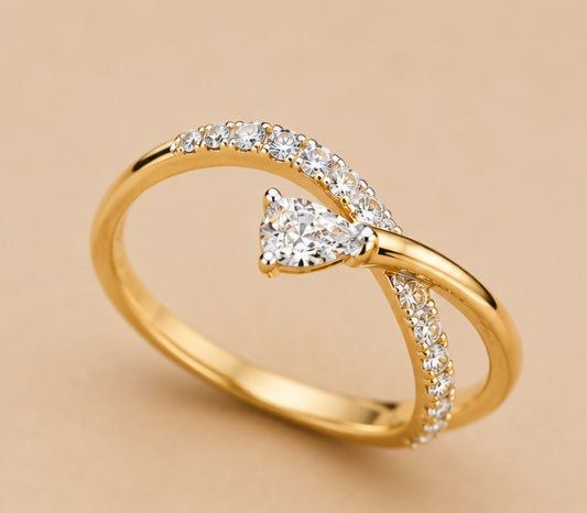 Twisted Pear Diamond Ring