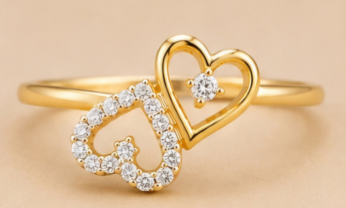 Twin Hearts Diamond Ring