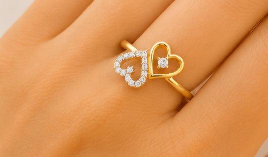 Twin Hearts Diamond Ring