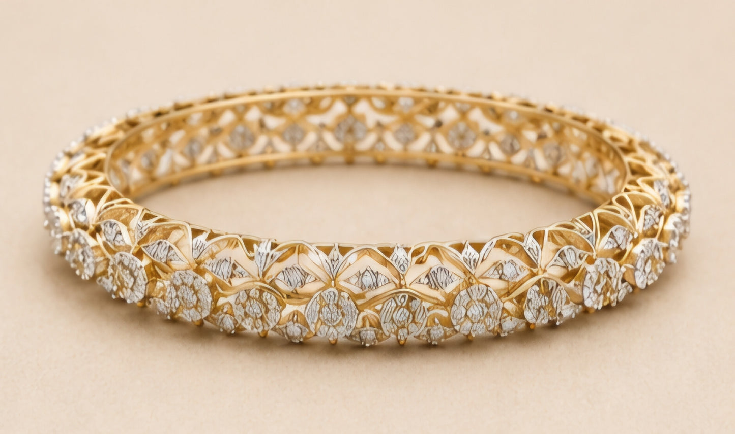 Floral Vine Diamond Bangle