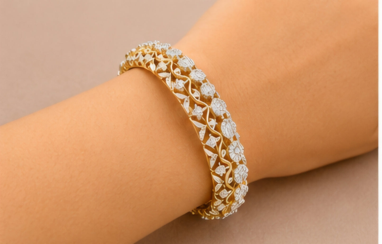 Floral Vine Diamond Bangle