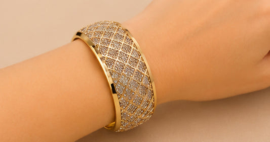 Auric Lattice Bangle