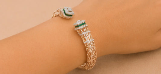 Verde Accent Diamond Cuff Bangle