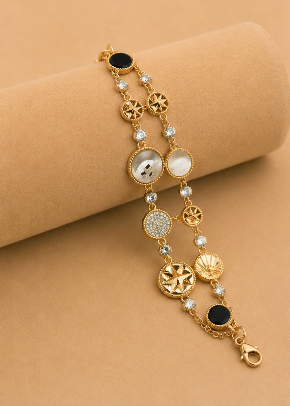 Celestial Charm Multi-Motif Gold Bracelet