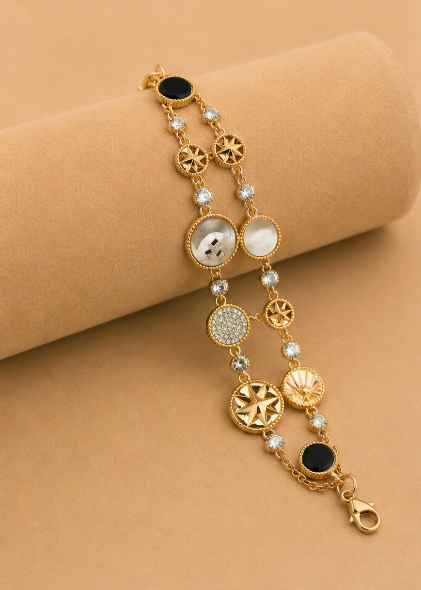 Celestial Charm Multi-Motif Gold Bracelet