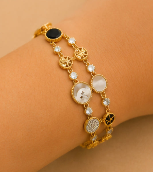 Celestial Charm Multi-Motif Gold Bracelet