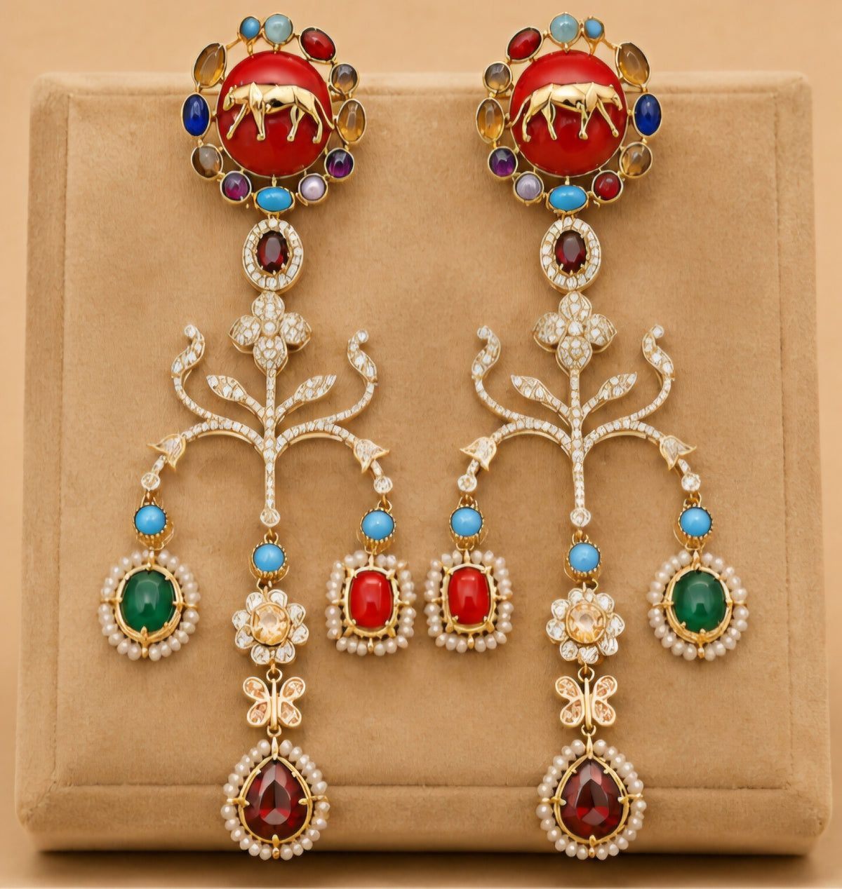 Heritage Menagerie Gemstone Earrings