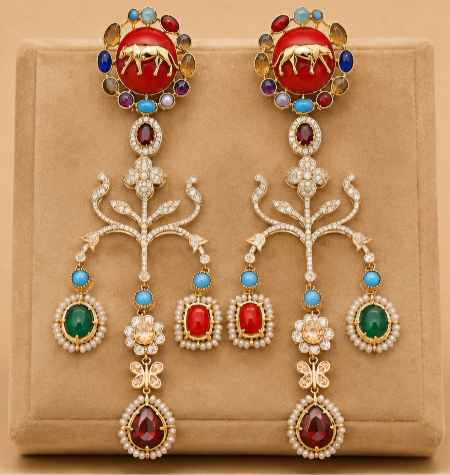 Heritage Menagerie Gemstone Earrings