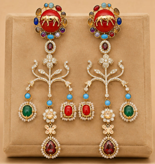 Heritage Menagerie Gemstone Earrings