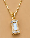 Radiant Baguette Diamond Pendant Necklace