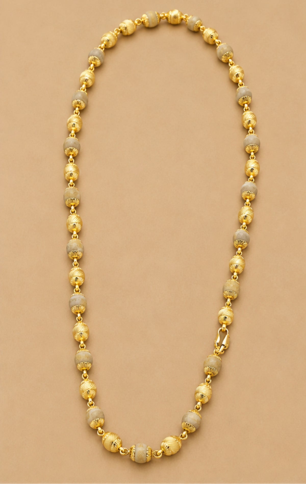 Dual-Tone Beaded Gold Necklace