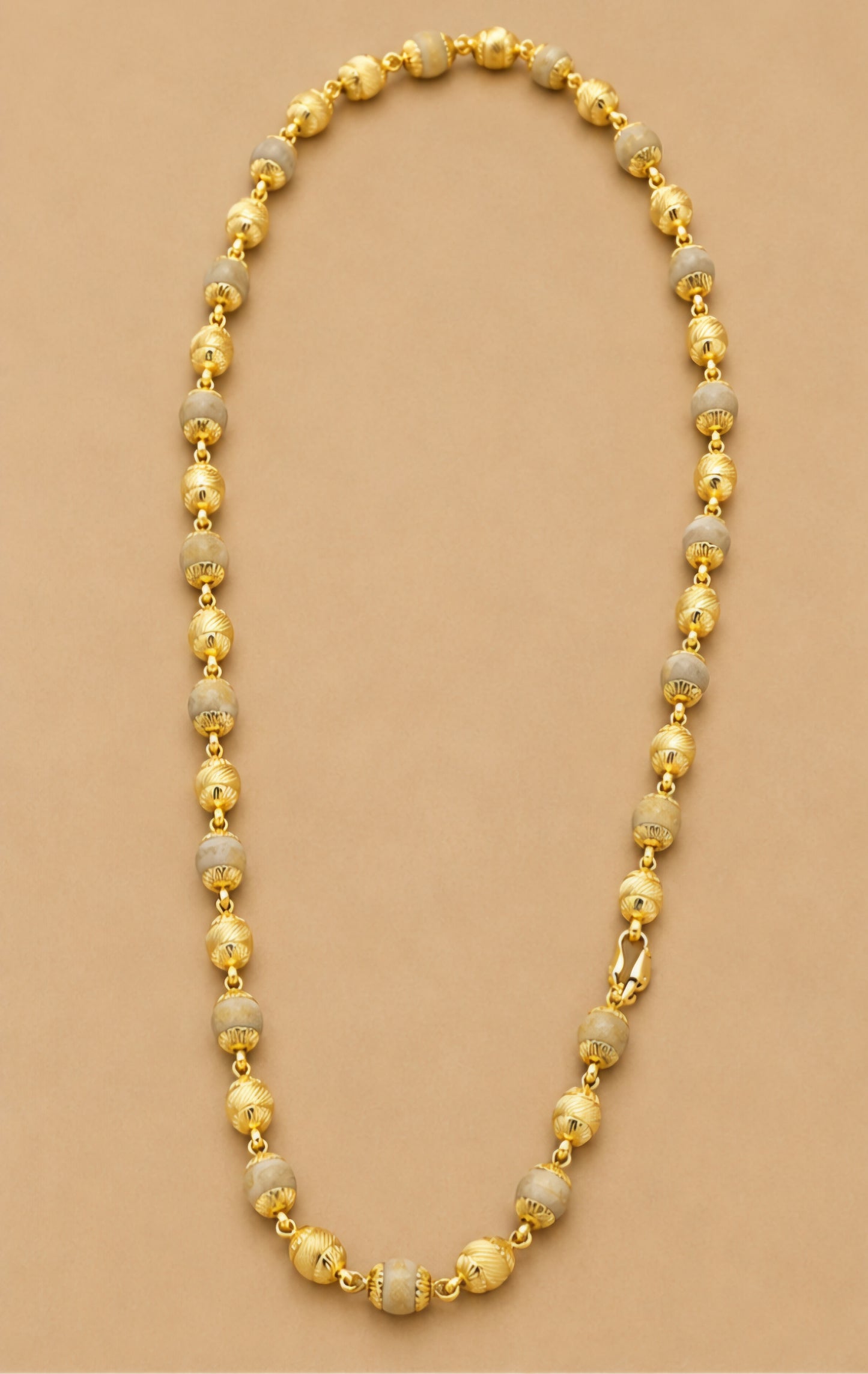 Dual-Tone Beaded Gold Necklace