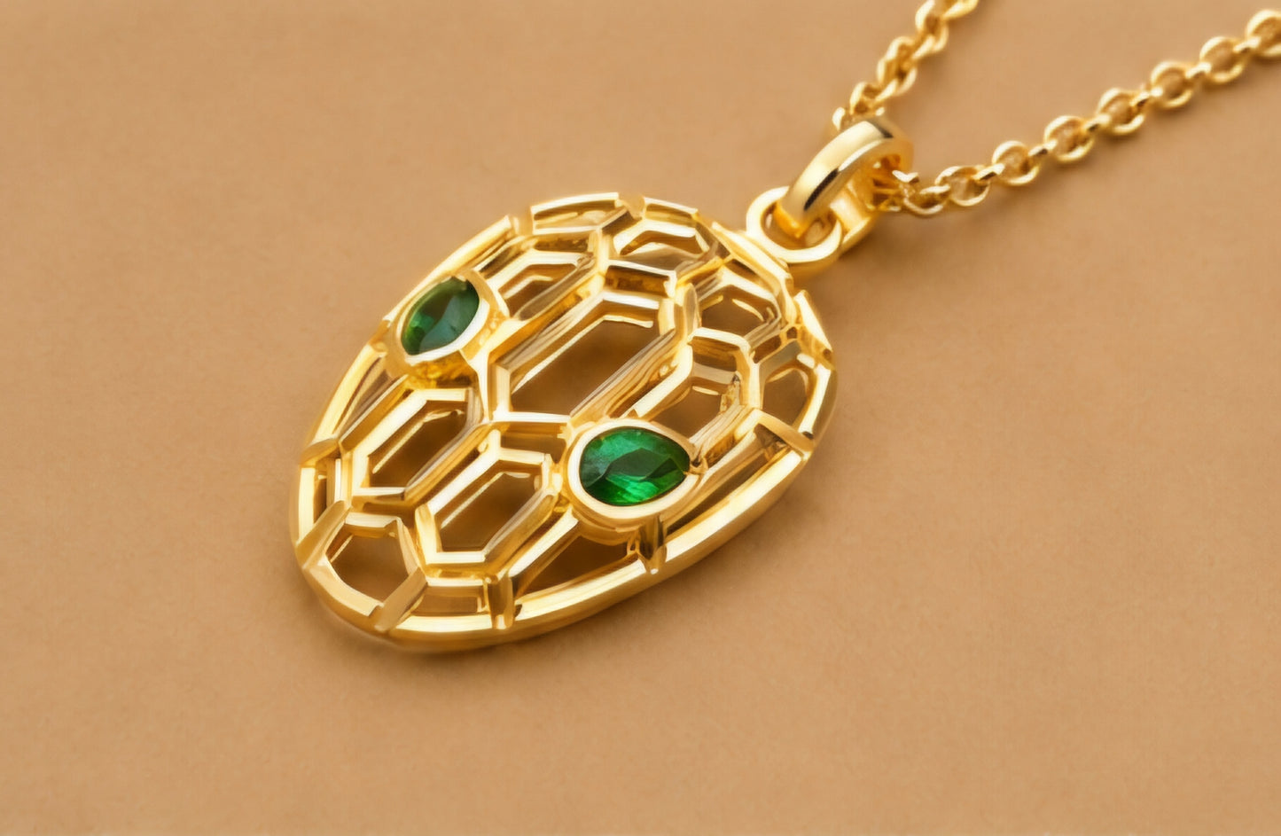Serpentine Emerald Pendant Necklace