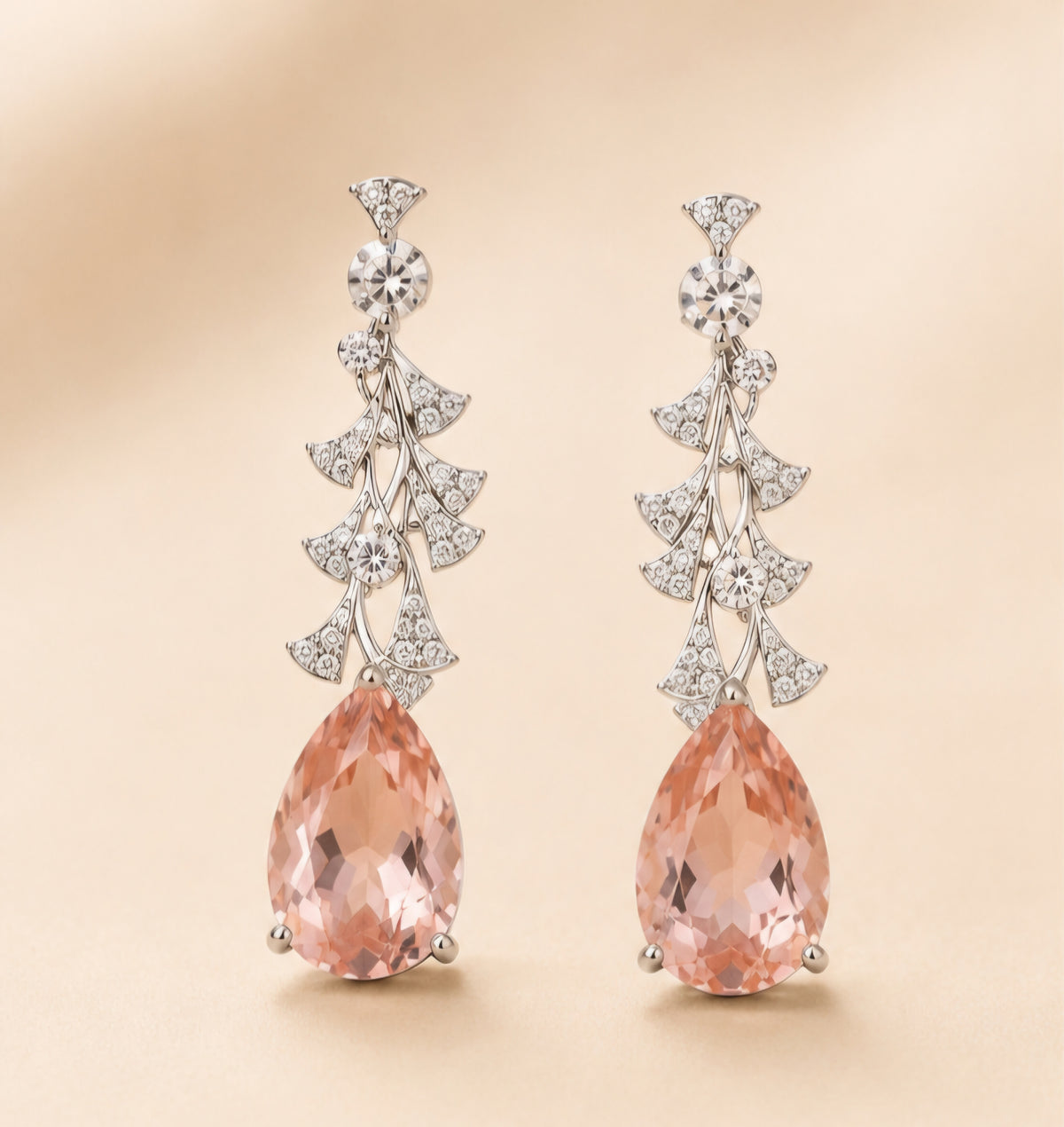 Blush Blossom Morganite Drop Earrings