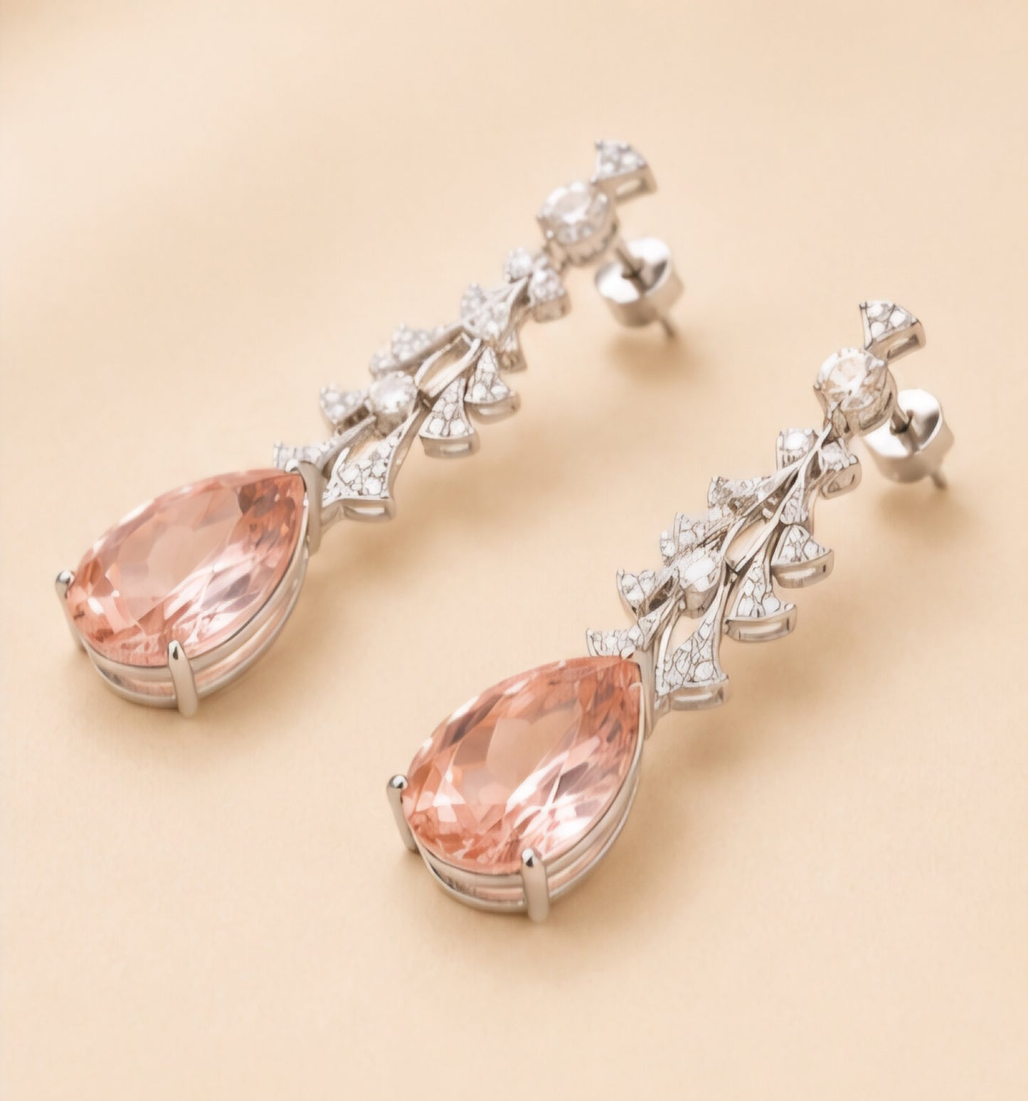 Blush Blossom Morganite Drop Earrings
