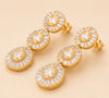 Radiant Halo Diamond Drop Earrings