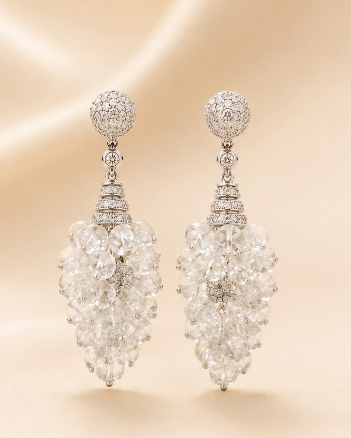 Celestial Diamond Cluster Drop Earrings