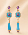 Imperial Turquoise & Amethyst Drop Earrings