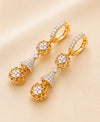 Floral Diamond Bell Drop Earrings