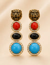 Majestic Tiger Multi-Gem Statement Earrings