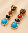 Majestic Tiger Multi-Gem Statement Earrings