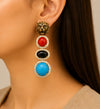 Majestic Tiger Multi-Gem Statement Earrings