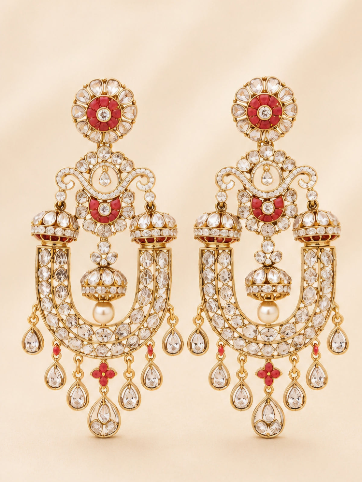 Royal Polki Horseshoe Chandbali Earrings