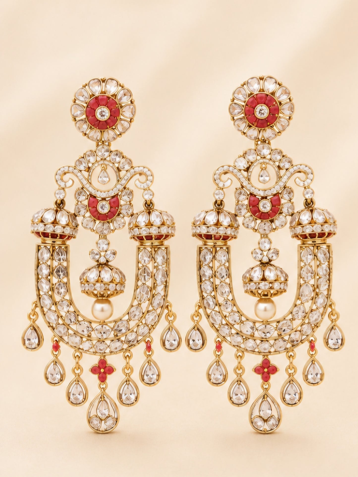 Royal Polki Horseshoe Chandbali Earrings